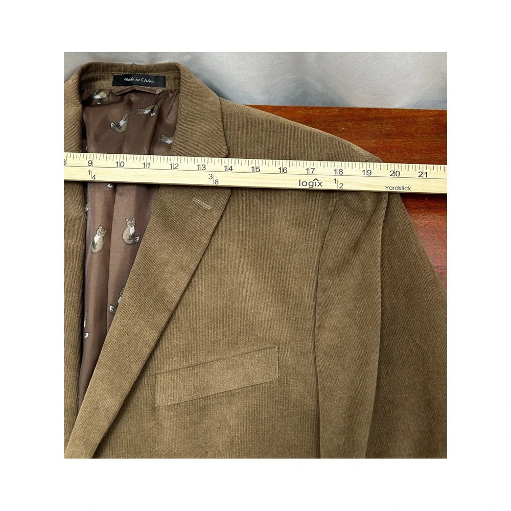 Lauren Ralph Lauren Corduroy Sport Coat Blazer Mens 44L‎ Brown Elbow Patches